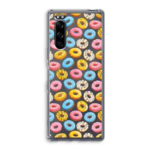 CaseCompany Pink donuts: Sony Xperia 5 Transparant Hoesje