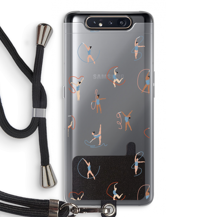 CaseCompany Dancing #3: Samsung Galaxy A80 Transparant Hoesje met koord