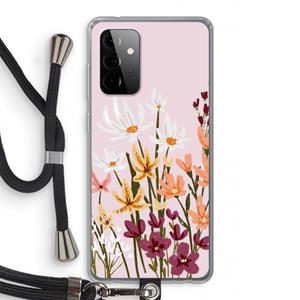CaseCompany Painted wildflowers: Samsung Galaxy A72 5G Transparant Hoesje met koord