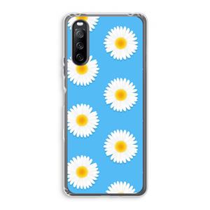 CaseCompany Margrietjes: Sony Xperia 10 III Transparant Hoesje