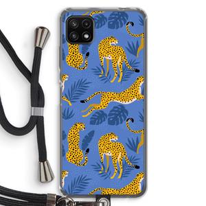 CaseCompany Luipaard: Samsung Galaxy A22 5G Transparant Hoesje met koord
