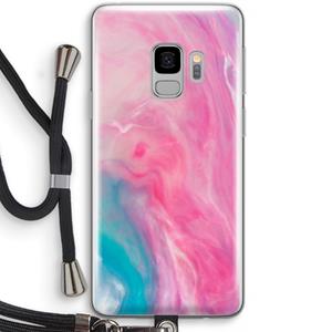 CaseCompany Roze explosie: Samsung Galaxy S9 Transparant Hoesje met koord