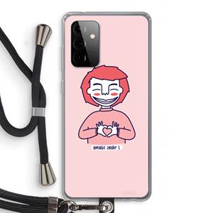 CaseCompany Hartje: Samsung Galaxy A72 5G Transparant Hoesje met koord