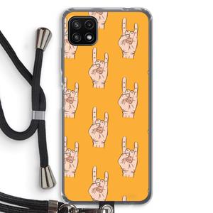 CaseCompany Rock: Samsung Galaxy A22 5G Transparant Hoesje met koord