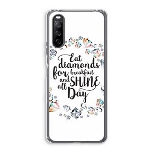 CaseCompany Diamonds: Sony Xperia 10 III Transparant Hoesje