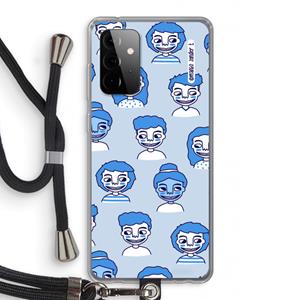 CaseCompany Gezichtjes: Samsung Galaxy A72 5G Transparant Hoesje met koord