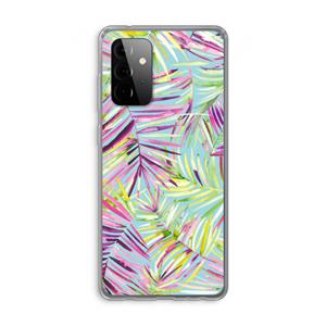 CaseCompany Tropical Palms Blue: Samsung Galaxy A72 Transparant Hoesje