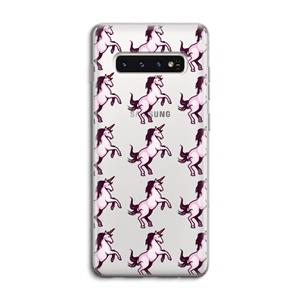 CaseCompany Musketon Unicorn: Samsung Galaxy S10 4G Transparant Hoesje