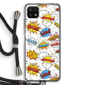CaseCompany Pow Smack: Samsung Galaxy A22 5G Transparant Hoesje met koord