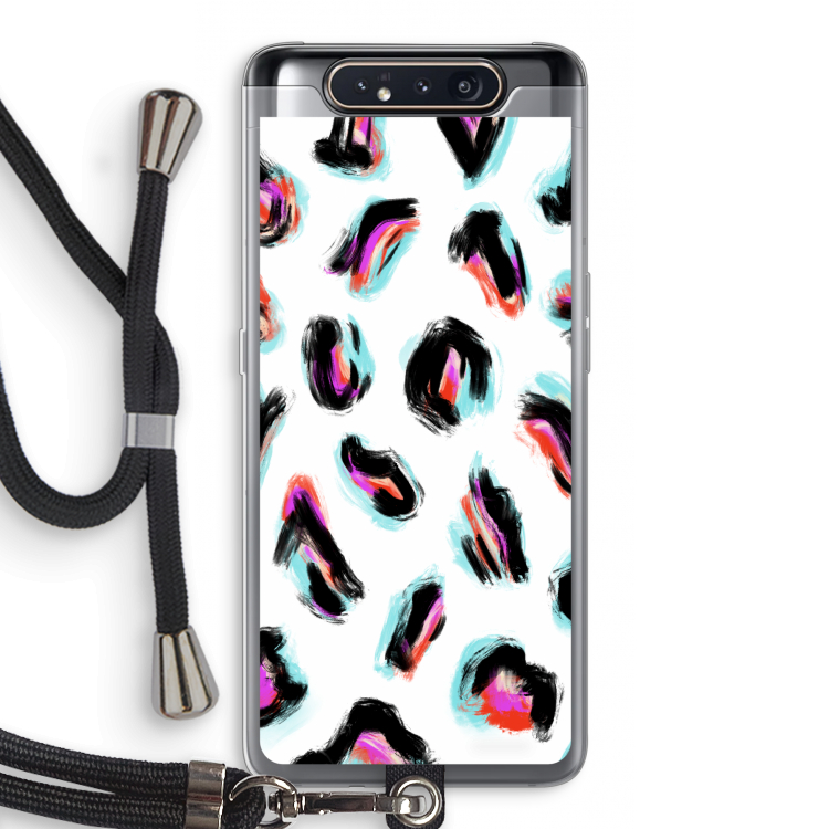 CaseCompany Cheetah color: Samsung Galaxy A80 Transparant Hoesje met koord