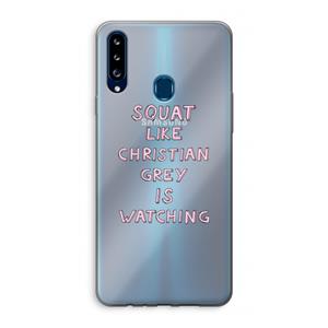 CaseCompany Christian Grey: Samsung Galaxy A20s Transparant Hoesje