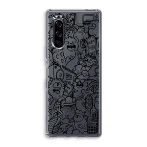 CaseCompany Vexx Black City : Sony Xperia 5 Transparant Hoesje