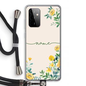 CaseCompany Gele bloemen: Samsung Galaxy A72 5G Transparant Hoesje met koord