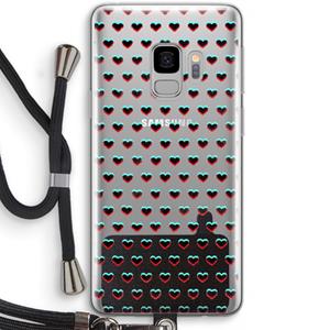 CaseCompany Hartjes: Samsung Galaxy S9 Transparant Hoesje met koord