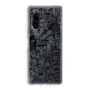CaseCompany Vexx Black Mixtape: Sony Xperia 5 Transparant Hoesje