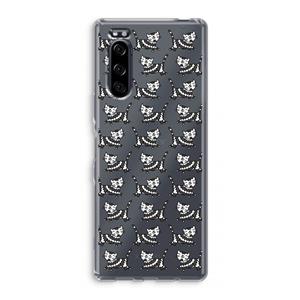 CaseCompany Zwarte poes: Sony Xperia 5 Transparant Hoesje
