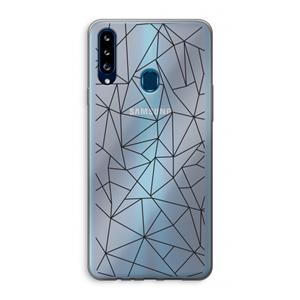 CaseCompany Geometrische lijnen zwart: Samsung Galaxy A20s Transparant Hoesje