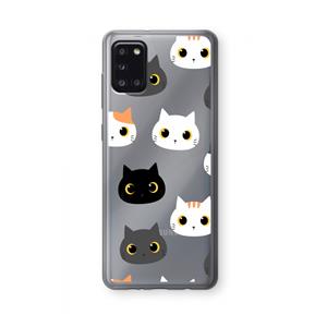 CaseCompany Katten: Samsung Galaxy A31 Transparant Hoesje