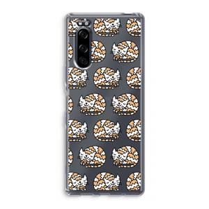 CaseCompany Slapende poes: Sony Xperia 5 Transparant Hoesje