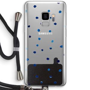CaseCompany Blauwe stippen: Samsung Galaxy S9 Transparant Hoesje met koord