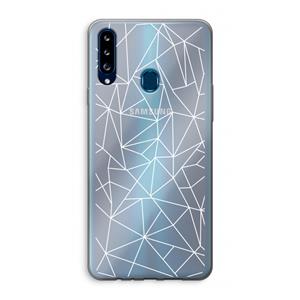 CaseCompany Geometrische lijnen wit: Samsung Galaxy A20s Transparant Hoesje