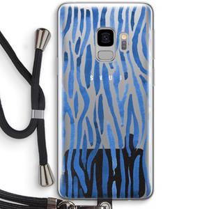 CaseCompany Blauwe nerven: Samsung Galaxy S9 Transparant Hoesje met koord