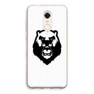 CaseCompany Angry Bear (white): Xiaomi Redmi 5 Transparant Hoesje