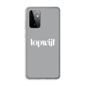CaseCompany Topwijf Grijs Wit: Samsung Galaxy A72 Transparant Hoesje