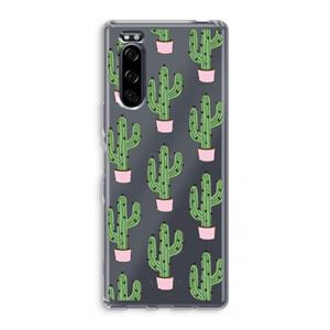 CaseCompany Cactus Lover: Sony Xperia 5 Transparant Hoesje