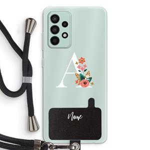 CaseCompany Pink Bouquet: Samsung Galaxy A52s 5G Transparant Hoesje met koord