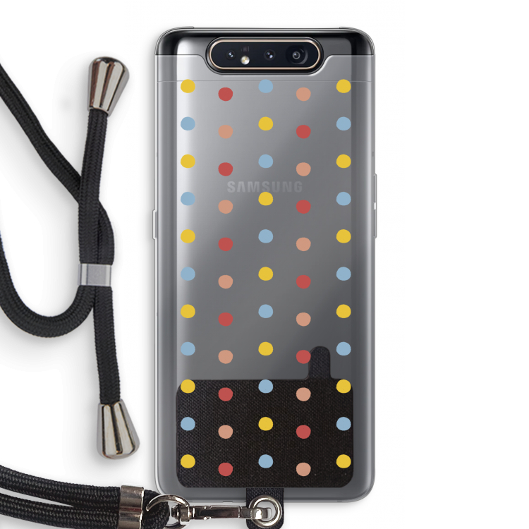 CaseCompany Bollen: Samsung Galaxy A80 Transparant Hoesje met koord
