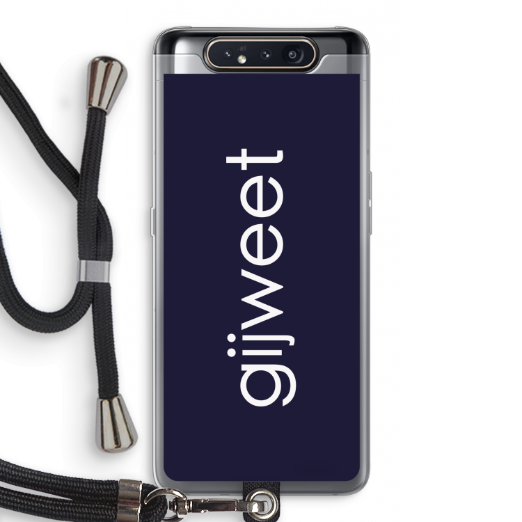 CaseCompany Gijweet: Samsung Galaxy A80 Transparant Hoesje met koord