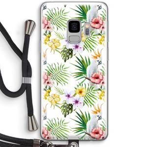 CaseCompany Gele kuif: Samsung Galaxy S9 Transparant Hoesje met koord