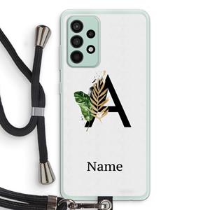 CaseCompany Charcoal Flora: Samsung Galaxy A52s 5G Transparant Hoesje met koord