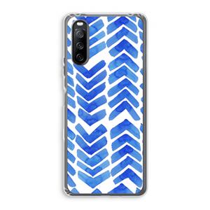 CaseCompany Blauwe pijlen: Sony Xperia 10 III Transparant Hoesje