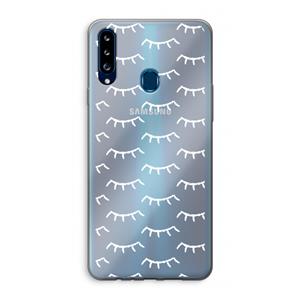 CaseCompany Wimpers: Samsung Galaxy A20s Transparant Hoesje