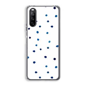 CaseCompany Blauwe stippen: Sony Xperia 10 III Transparant Hoesje