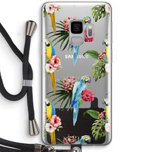 CaseCompany Kleurrijke papegaaien: Samsung Galaxy S9 Transparant Hoesje met koord