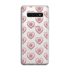 CaseCompany Chicks before dicks: Samsung Galaxy S10 4G Transparant Hoesje