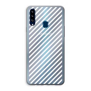 CaseCompany Strepen zwart-wit: Samsung Galaxy A20s Transparant Hoesje