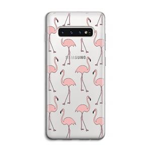 CaseCompany Anything Flamingoes: Samsung Galaxy S10 4G Transparant Hoesje