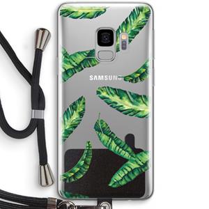 CaseCompany Lange bladeren: Samsung Galaxy S9 Transparant Hoesje met koord