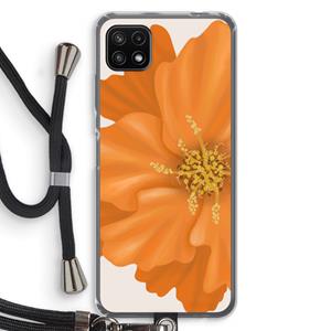 CaseCompany Orange Ellila flower: Samsung Galaxy A22 5G Transparant Hoesje met koord