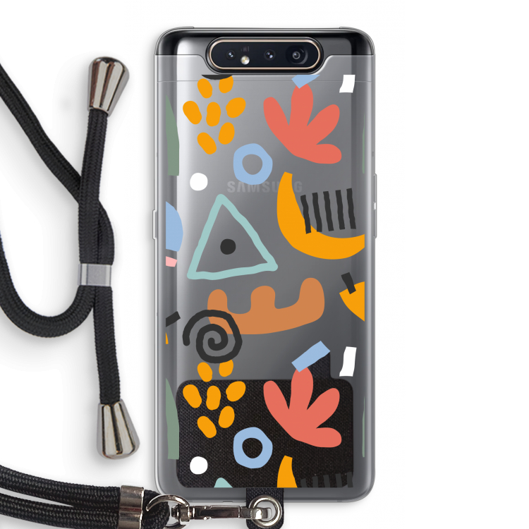 CaseCompany Abstract: Samsung Galaxy A80 Transparant Hoesje met koord