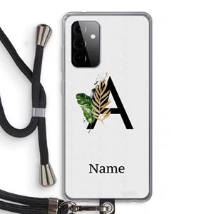 CaseCompany Charcoal Flora: Samsung Galaxy A72 5G Transparant Hoesje met koord