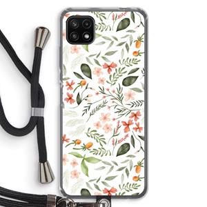 CaseCompany Sweet little flowers: Samsung Galaxy A22 5G Transparant Hoesje met koord