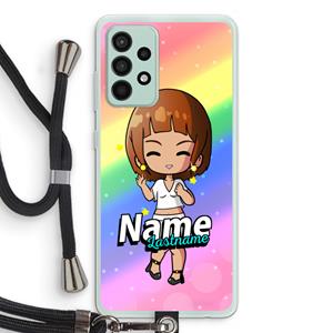 CaseCompany Chibi Maker vrouw: Samsung Galaxy A52s 5G Transparant Hoesje met koord