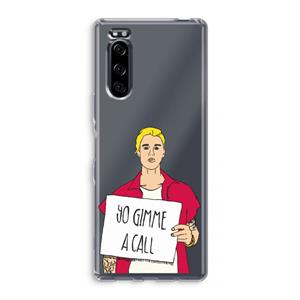 CaseCompany Gimme a call: Sony Xperia 5 Transparant Hoesje
