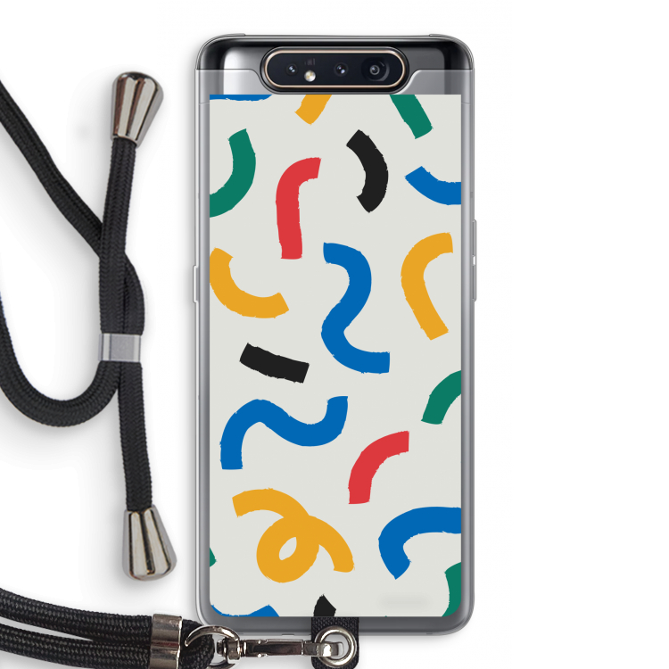 CaseCompany Illustratieve pop 2: Samsung Galaxy A80 Transparant Hoesje met koord