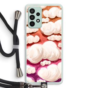CaseCompany Katoen Wolken: Samsung Galaxy A52s 5G Transparant Hoesje met koord